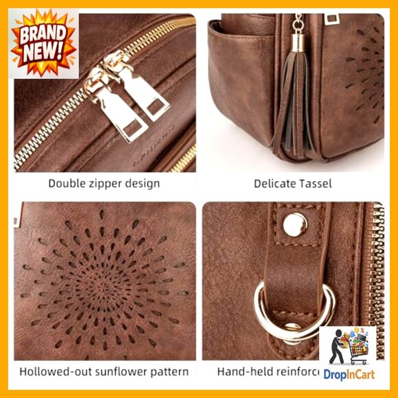 Mini Backpack Purse Waterproof Vegan Leather Convertible Crossbody Daypack main image 3